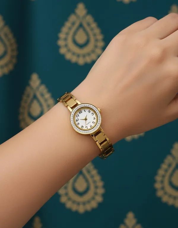 Anti-Tarnish_Gold-Plated_Classic_Link_Women_Bracelet_Watch