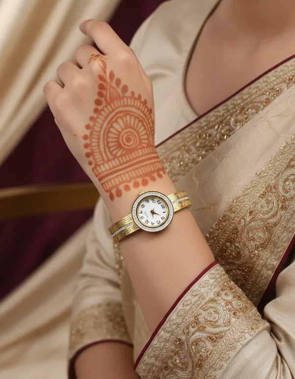 Anti-Tarnish_Gold-Plated_Greek_Pattern_Women_Bracelet_Watch
