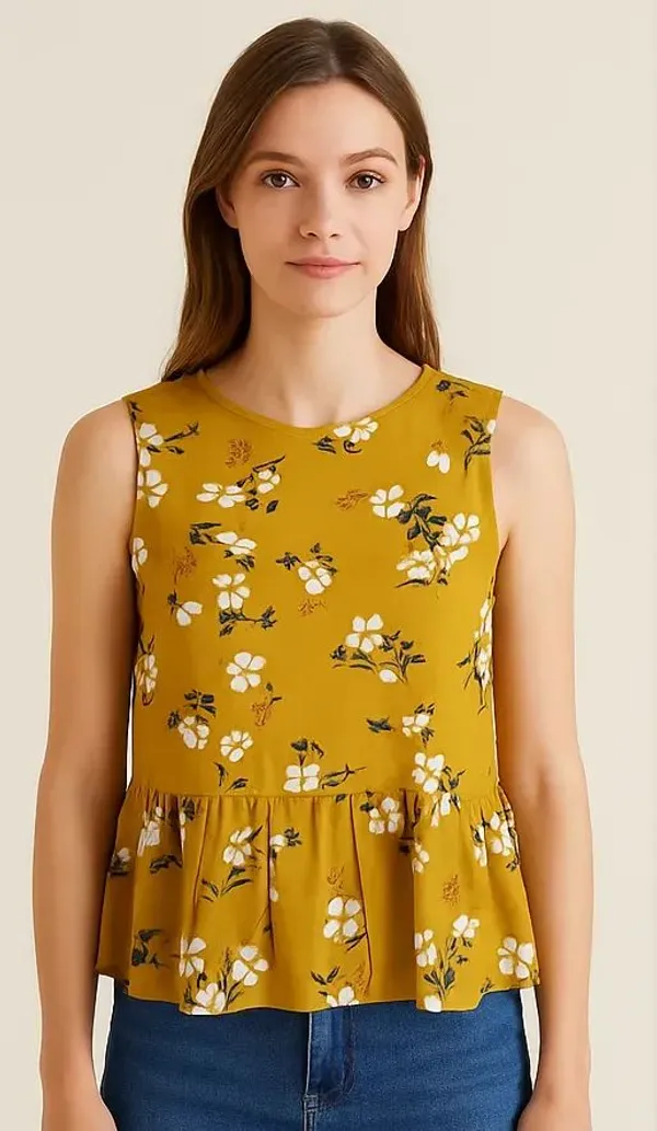 Yellow_Cotton_Trendy_Western_Wear_Top_&_Tunic_For_Women