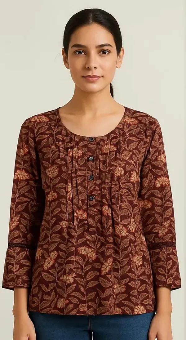 Brown_Cotton_Trendy_Western_Wear_Top_&_Tunic_For_Women