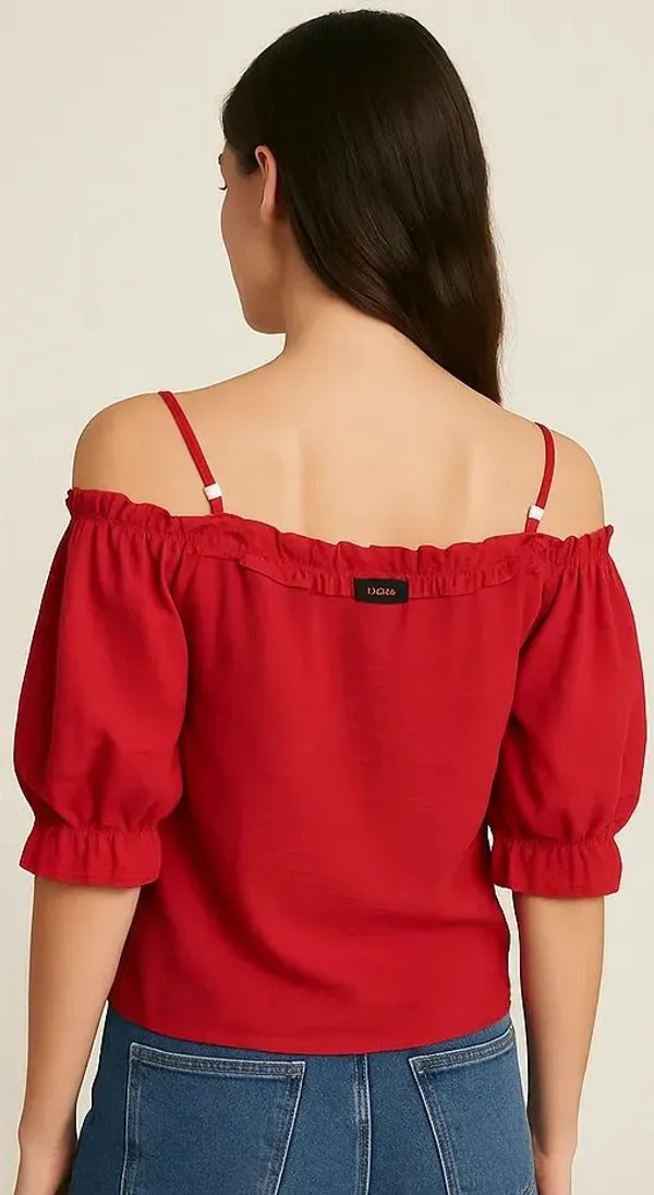 Red_Cotton_Trendy_Western_Wear_Top_&_Tunic_For_Women