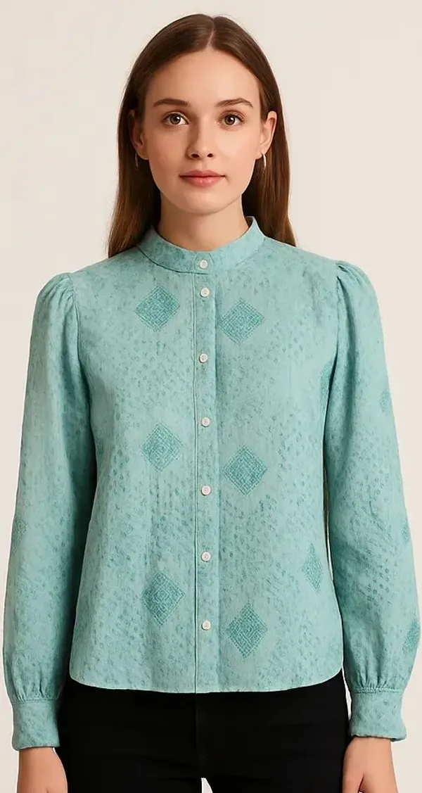 Green__Cotton_Trendy_Western_Wear_Top_&_Tunic_For_Women