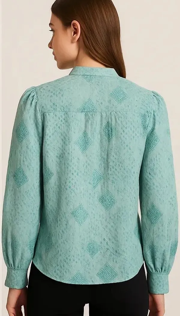 Green__Cotton_Trendy_Western_Wear_Top_&_Tunic_For_Women