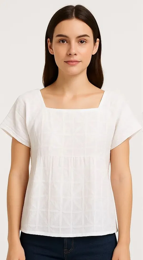 White_Cotton_Trendy_Western_Wear_Top_&_Tunic_For_Women