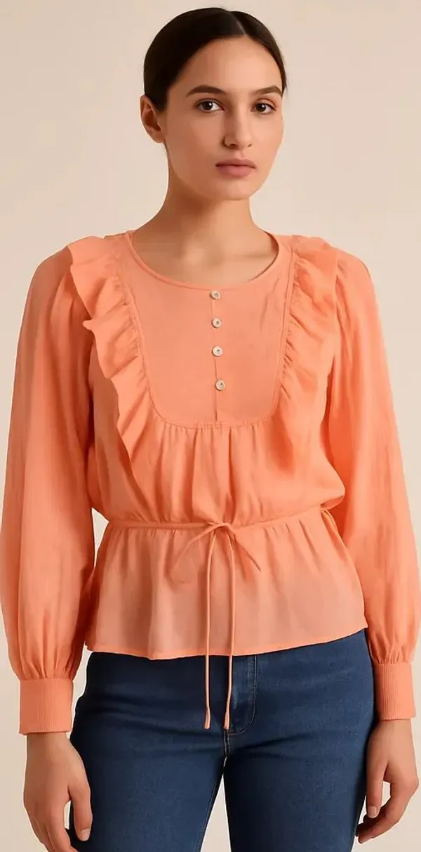 Orange_Cotton_Trendy_Western_Wear_Top_&_Tunic_For_Women