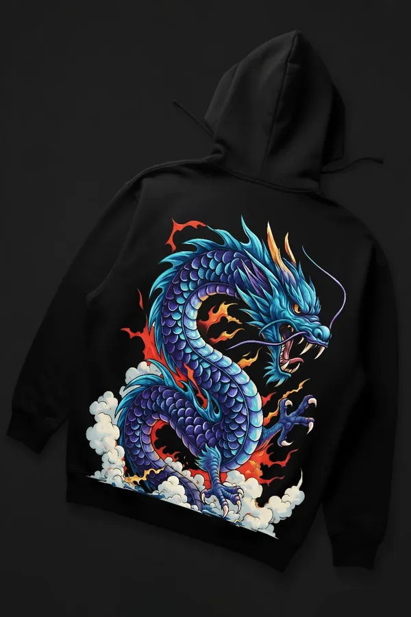 Black_Blue_Inferno_Dragon_Hoodie_For_Unisex_340_GSM