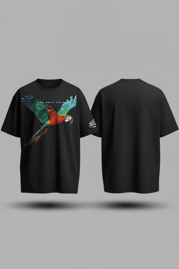 Black_Cosmic_Escape_Combo_Astronaut_Odyssey_&_Paradise_In_Motion Oversize�Tees_For_Unisex_240_GSM