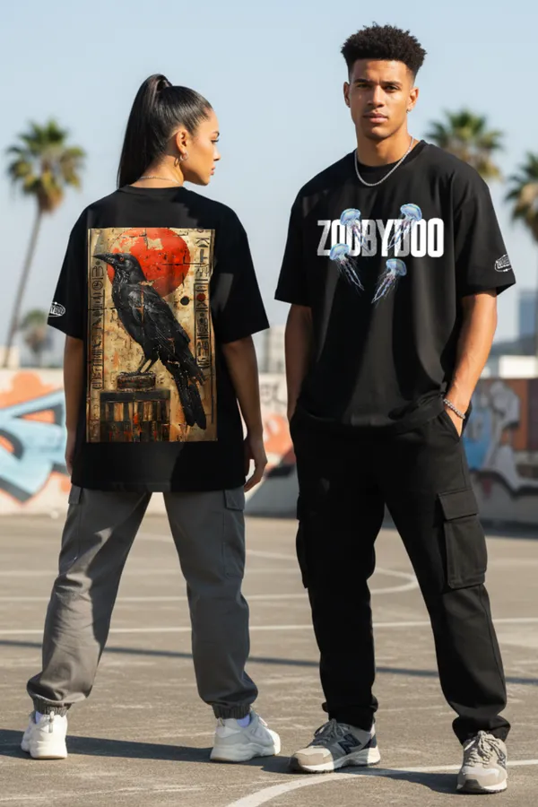 Black_Myth_&_Motion_Combo_Egyptian_Mythology_Jelly_Pulse_Oversize�Tees_For_Unisex_240_GSM