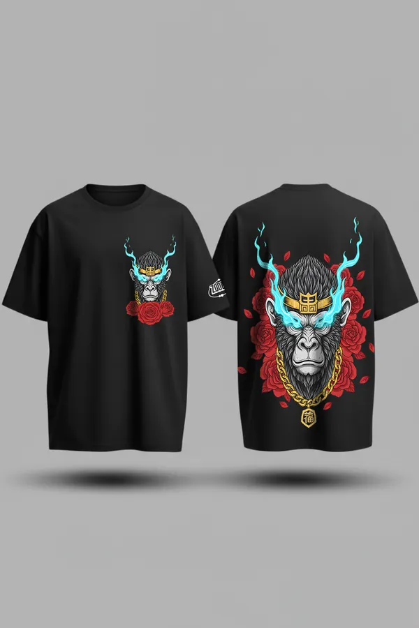 Black_Legends_Unleashed_Combo_Monkey_King_&_Arabian_Canvas_Oversize�Tees_For_Unisex_240_GSM