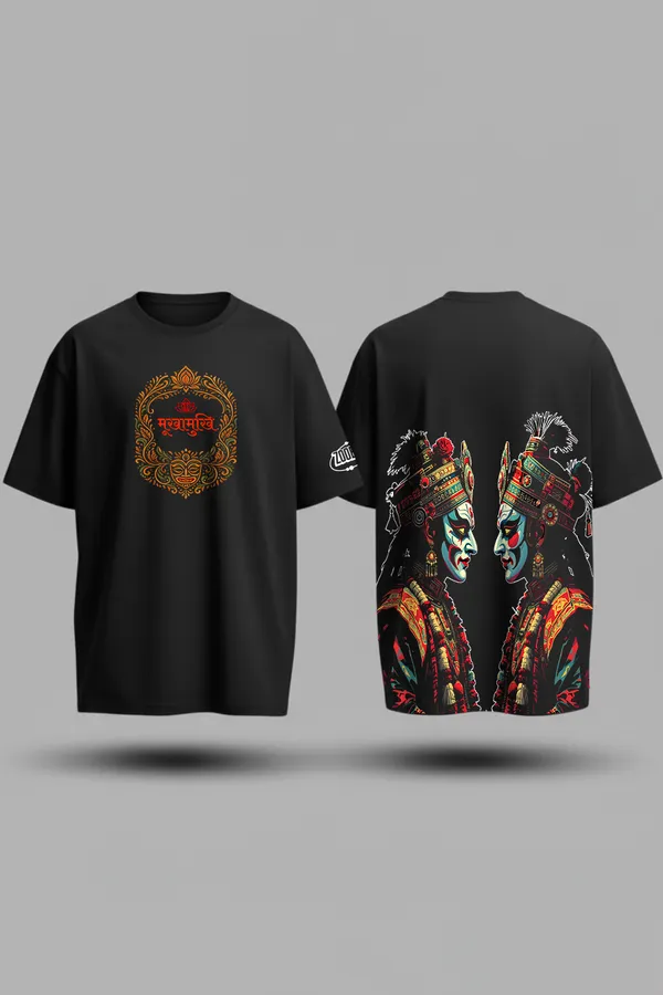 Black_Dark_Game_Combo_Psycho_Skeleton_&_The_Faceoff_Oversize�Tees_For_Unisex_240_GSM