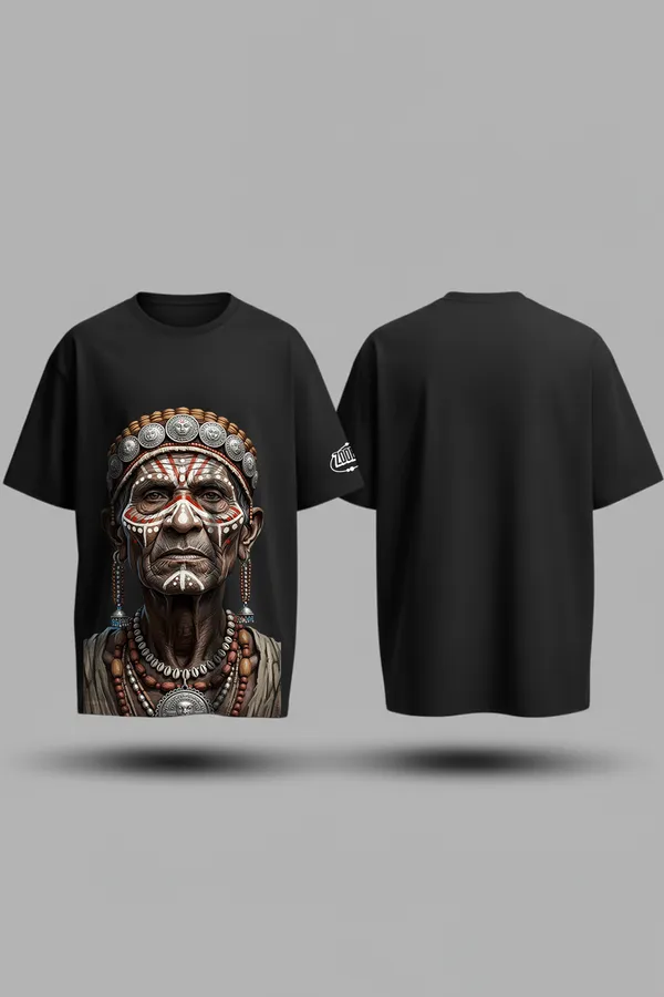 Black_&_White_Shadow_Light_Combo_Vengeance_Batman_Old_Tribal_Lady_Black Oversize�Tees_For_Unisex_240_GSM