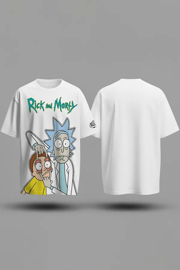 Black_&_White_Vision_Myth_Combo_Morty_Drop_Anubis_X_Pyramid_Black Oversize�Tees_For_Unisex_240_GSM