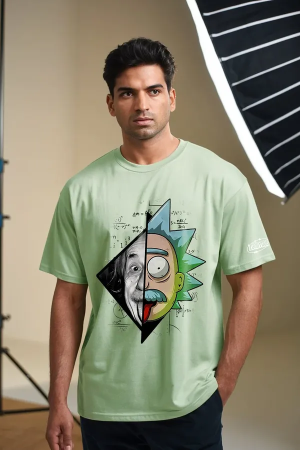 Light_Green_Einstein_X_Rick_And_Morty_Fit_Oversize_Tees_For_Men_200_GSM
