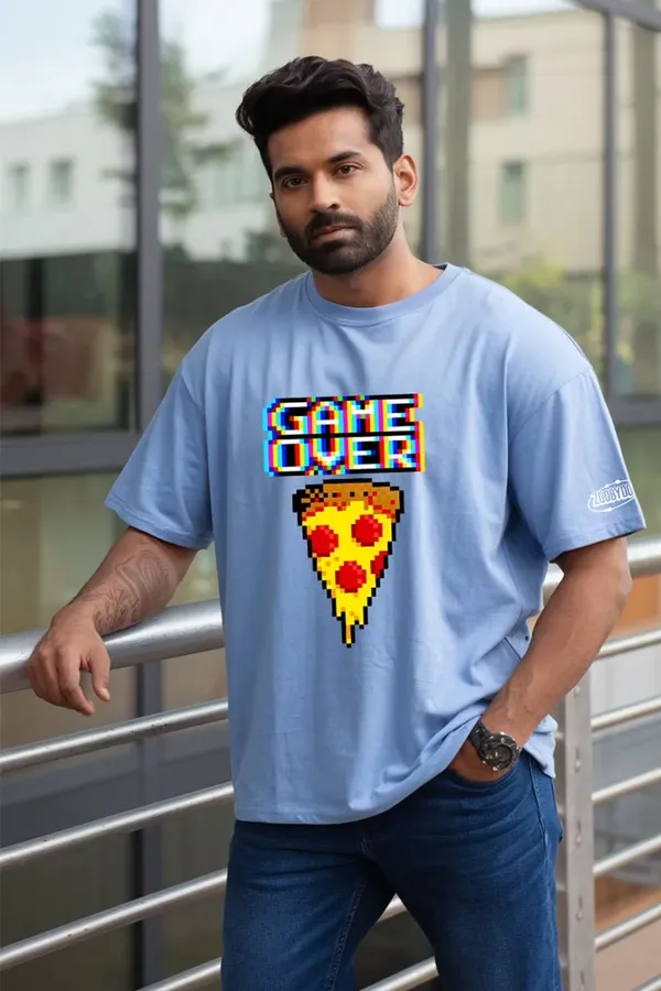 Powder_Blue_Pizza_X_Game_Over_Fit_Oversize_Tees_For_Men_200_GSM
