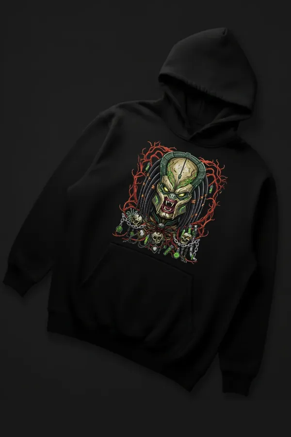 Black_Nether_Hunter_Back_Hoodie_For_Unisex_340_GSM