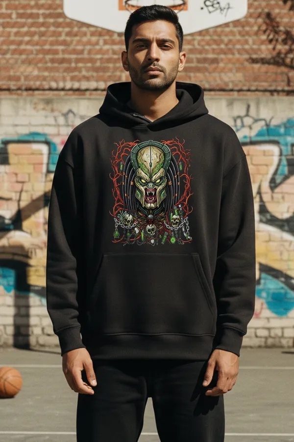 Black_Nether_Hunter_Back_Hoodie_For_Unisex_340_GSM
