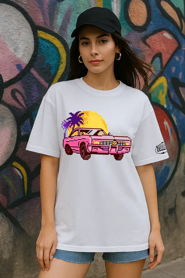 White_Pixel_Car_Edition_Fit_Oversize_Tees_For_Women_200_GSM