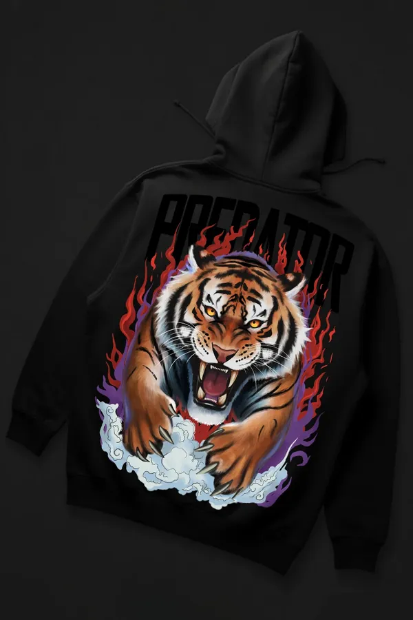 Black_Predator_Tiger_Hoodie_For_Unisex_340_GSM