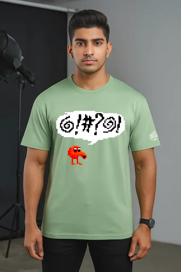 Light_Green_QBert_90'S_Gaming_Fit_Oversize_Tees_For_Men_200_GSM