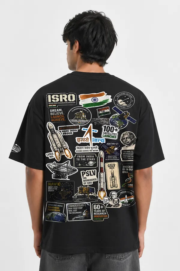 Zoobydo_ISRO_Space_Legacy_Black_Fit_Oversze_Thirt