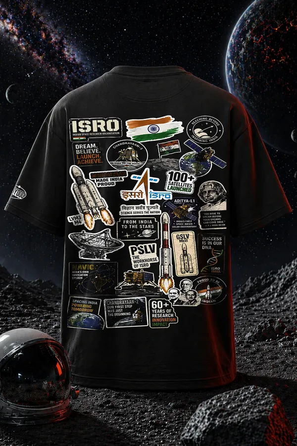 Zoobydo_ISRO_Space_Legacy_Black_Fit_Oversze_Thirt