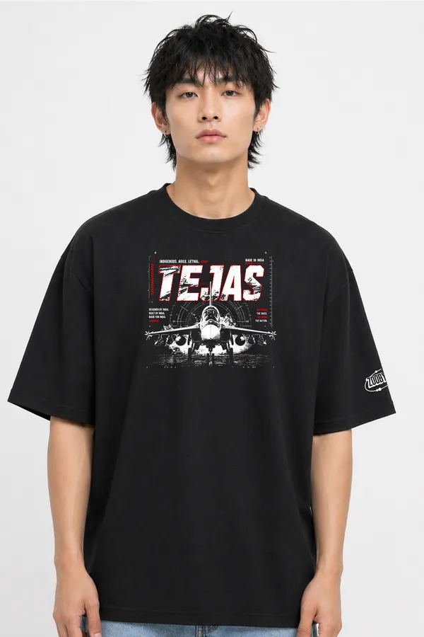 Zoobydoo_Tejas_Strike_Force_Black_Fit_Oversize_Tshirt