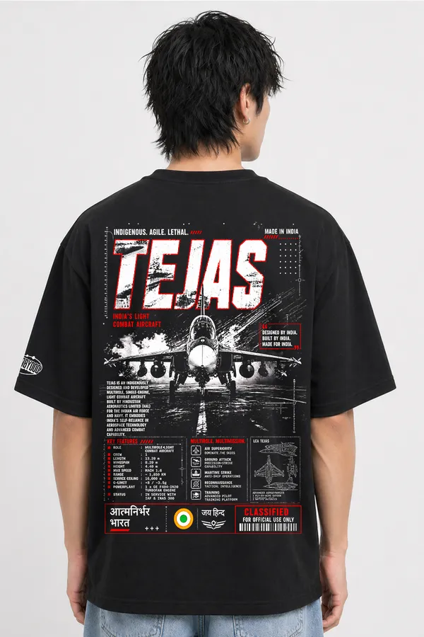 Zoobydoo_Tejas_Strike_Force_Black_Fit_Oversize_Tshirt