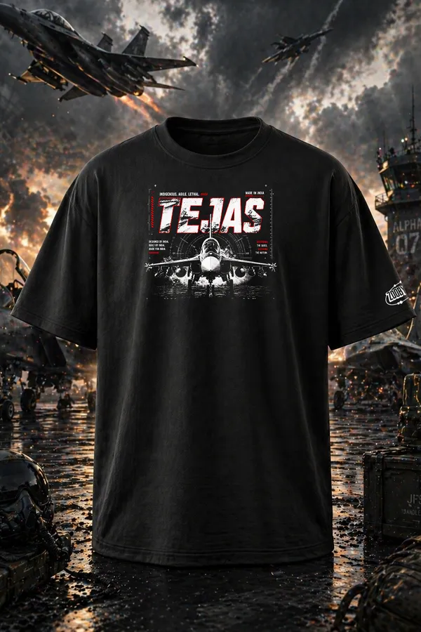Zoobydoo_Tejas_Strike_Force_Black_Fit_Oversize_Tshirt