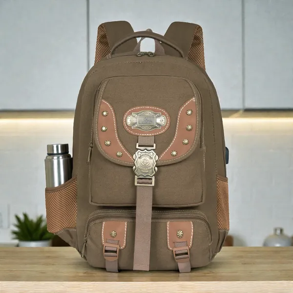 canvas leather backpack online india Waxed Rucksack 30L - Large Capacity, Genuine Leather, Waterproof, Anti-theft based backpack. Waxed Canvas Backpack, Black