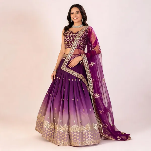 Wine_Heavy_Simmer_Silk_Lehenga_Women_Festive_Wedding_Collection_For_Women