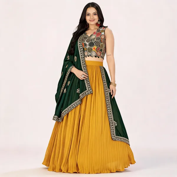 Yellow_Georgette_Lehenga_Women_Festive_Wedding_Collection_For_Women