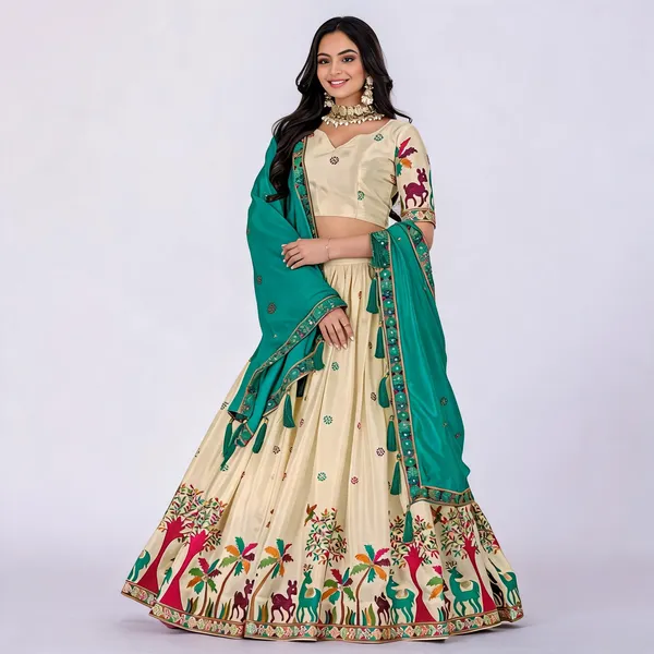 Firozi_Lehenga,_Blouse,_Dupatta_Heavy_Chinon_Silk_Women_Festive_Wedding_Collection_For_Women