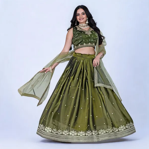 Mehendi_Lehenga,_Blouse,_Dupatta_Heavy_Jimmy_Choo_Women_Festive_Wedding_Collection_For_Women
