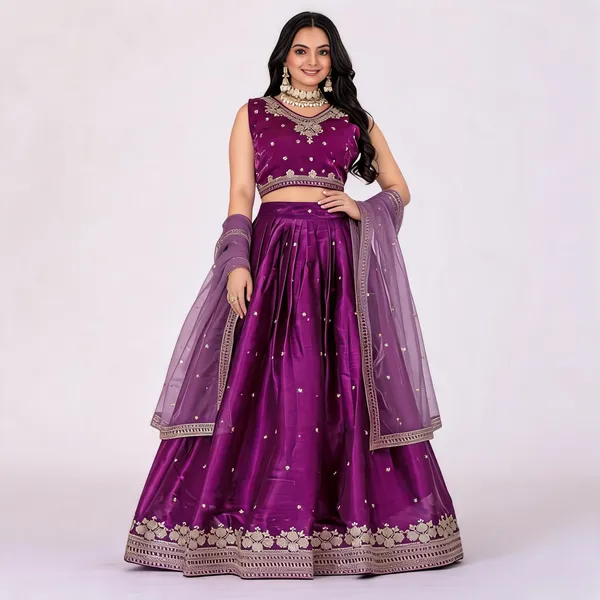 Wine_Lehenga,_Blouse,_Dupatta_Heavy_Jimmy_Choo_Women_Festive_Wedding_Collection_For_Women