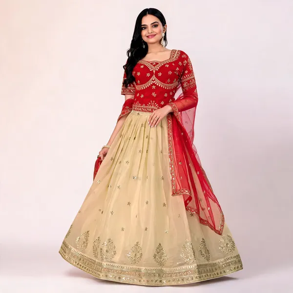 White_Heavy_Jimmy_Choo_Lehenga,_Blouse,_Dupatta_Women_For_Women