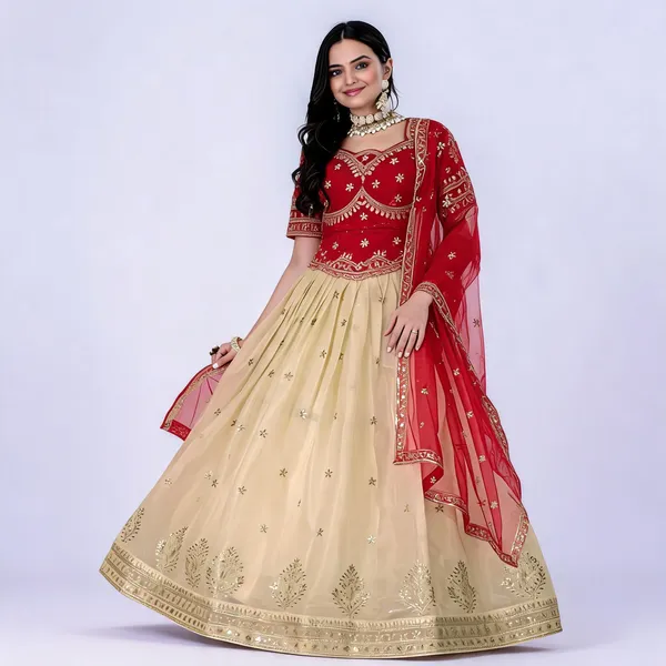 White_Heavy_Jimmy_Choo_Lehenga,_Blouse,_Dupatta_Women_For_Women