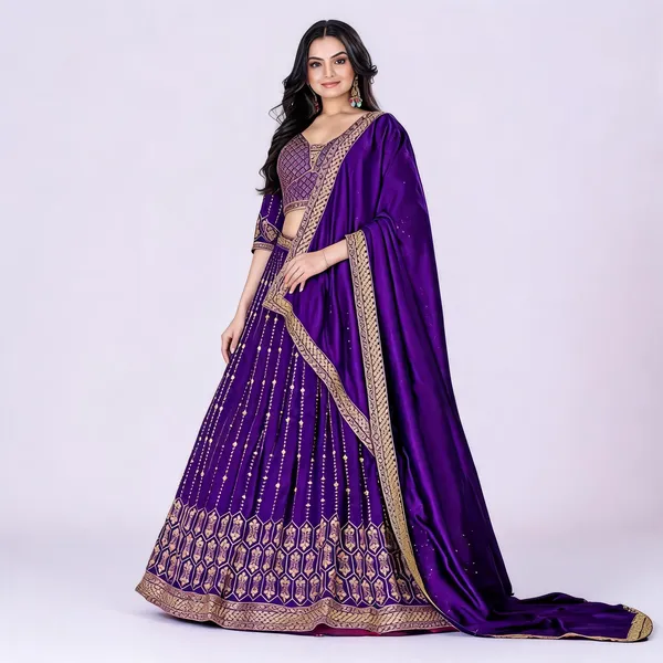 Purple_Heavy_Vichitra_Silk_Lehenga_Choli_For_Women