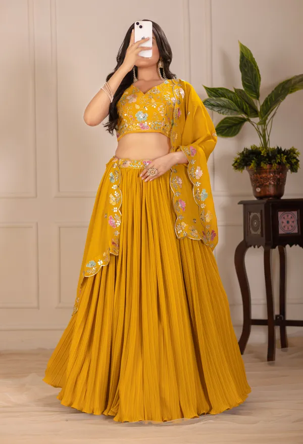 Yellow_Star_Fox_Georgette_Lehenga_Women_Festive_Wedding_Collection_For_Women