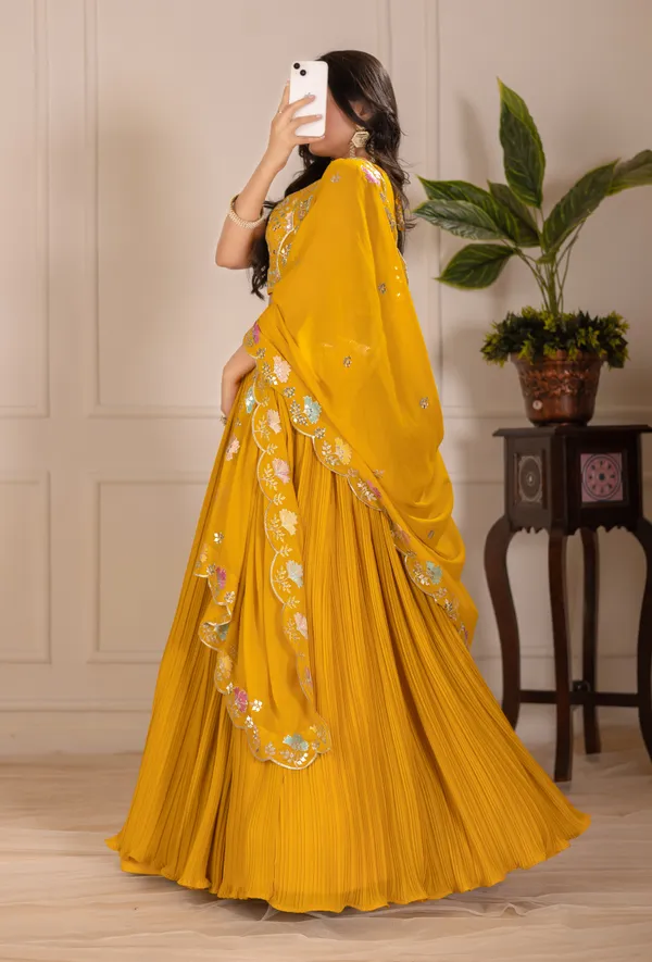 Yellow_Star_Fox_Georgette_Lehenga_Women_Festive_Wedding_Collection_For_Women