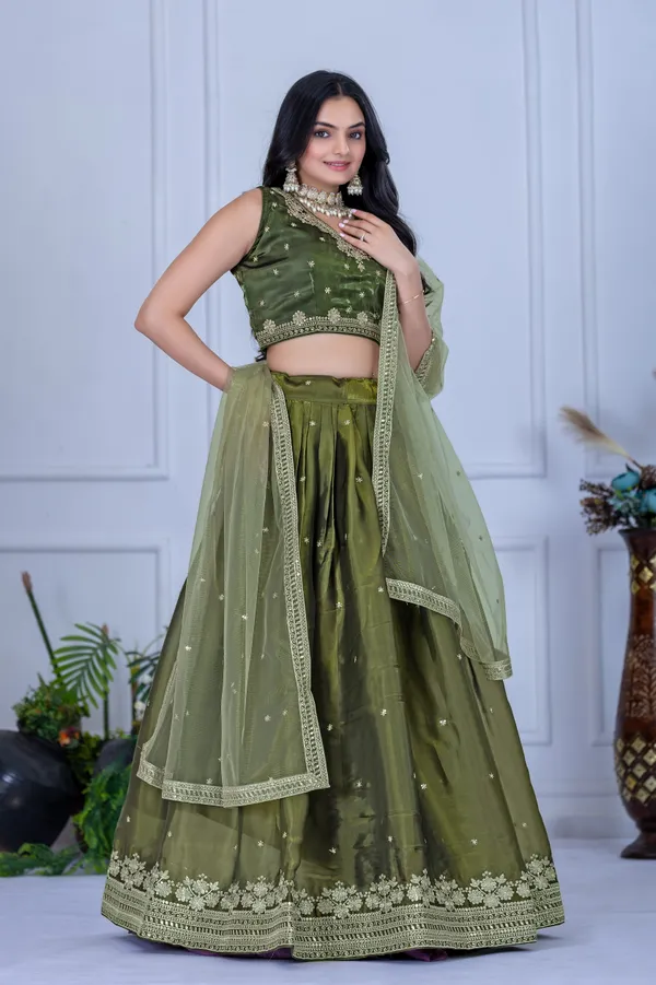 Mehendi_Lehenga,_Blouse,_Dupatta_Heavy_Jimmy_Choo_Women_Festive_Wedding_Collection_For_Women