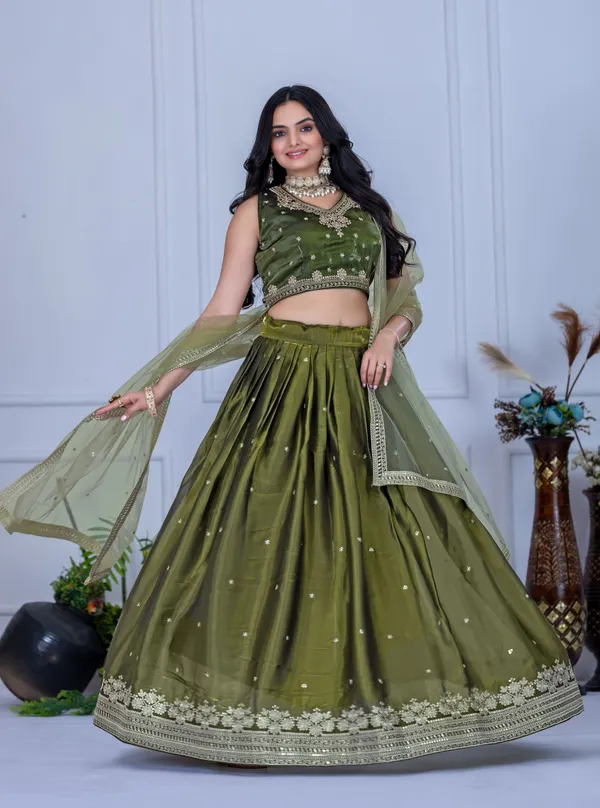 Mehendi_Lehenga,_Blouse,_Dupatta_Heavy_Jimmy_Choo_Women_Festive_Wedding_Collection_For_Women