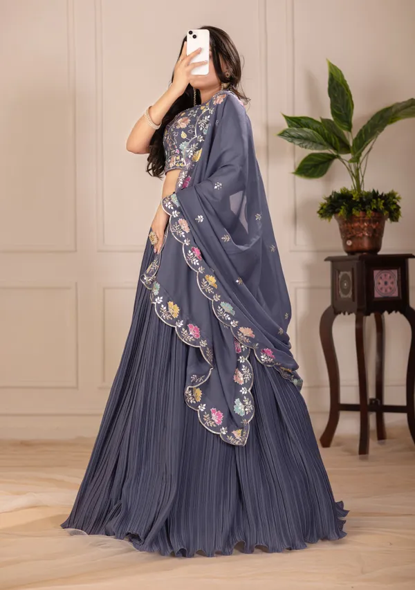 Grey_Georgette_Lehenga_Women_Festive_Wedding_Collection_For_Women