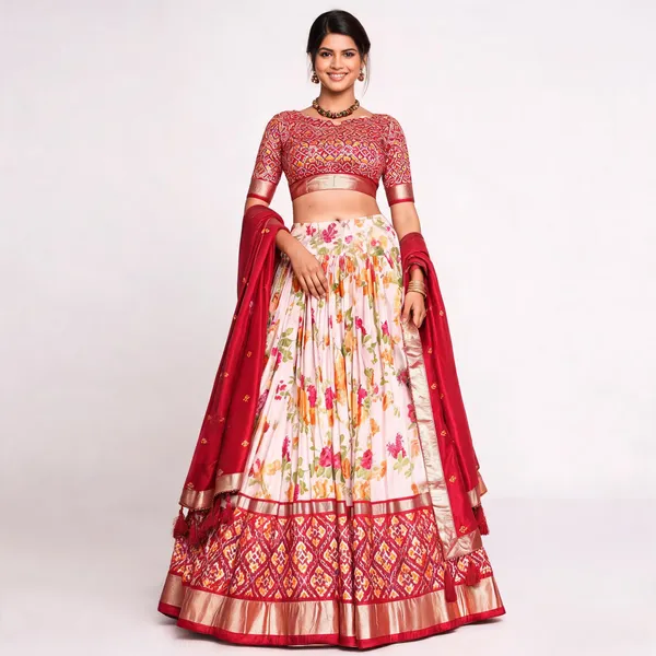 Red_Patola_Print_Traditional_Lehenga_Choli_(Flower_Red)_For_Women