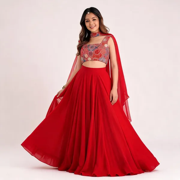 Pure_Soft_Fox_Georgette_Most_Trendy_Padding_Fabric_Fully_Flared_Lehenga,With_Dupatta_Set_For_Women