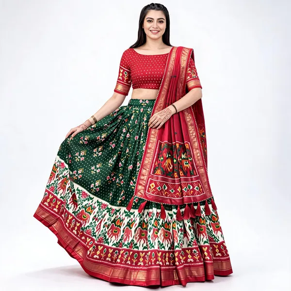 Traditional_Wear_Green_Color_Lehenga_Choli_With_Pretty_Dupatta_For_Women