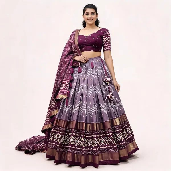 Wine_Dola_Silk_Patola_Print_Traditional_Lehenga_Choli_For_Women
