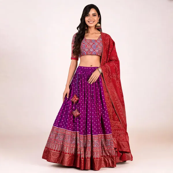 Purple_Dola_Silk_Patola_Print_Traditional_Lehenga_Choli_For_Women