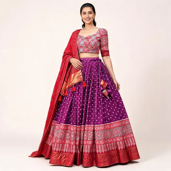 Purple_Dola_Silk_Patola_Print_Traditional_Lehenga_Choli_For_Women