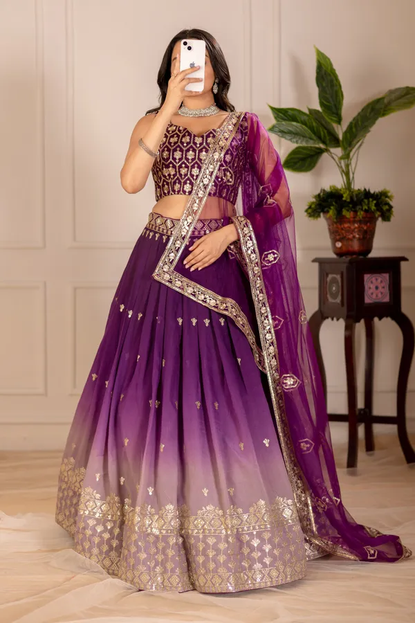 Wine_Heavy_Simmer_Silk_Lehenga_Women_Festive_Wedding_Collection_For_Women