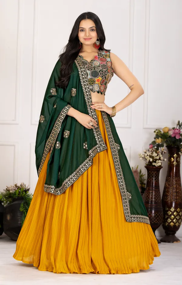 Yellow_Georgette_Lehenga_Women_Festive_Wedding_Collection_For_Women